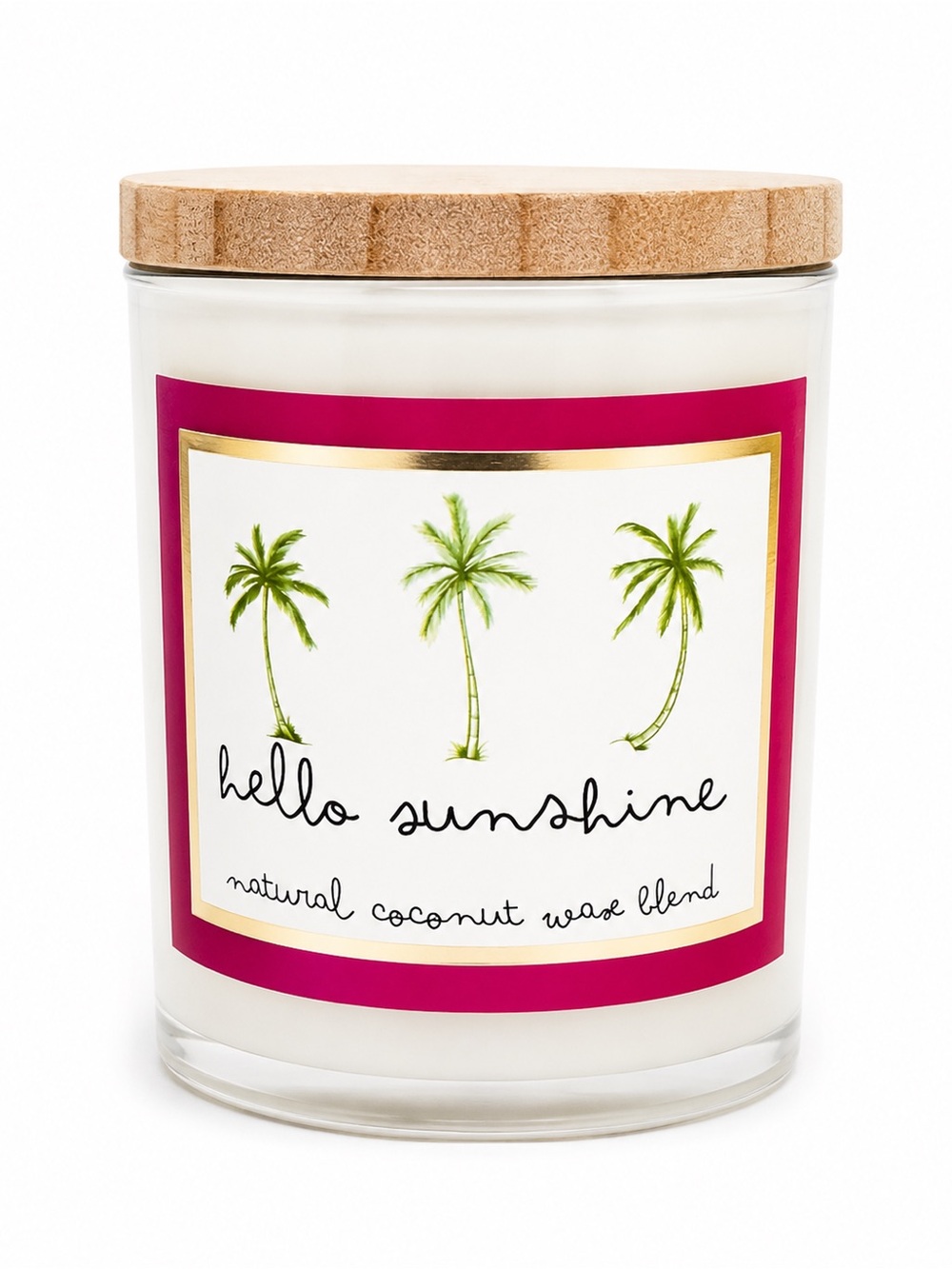 Red Leaf Home Hello Sunshine Coconut Wax Blend Candle 11 oz Wood Lid Tropical